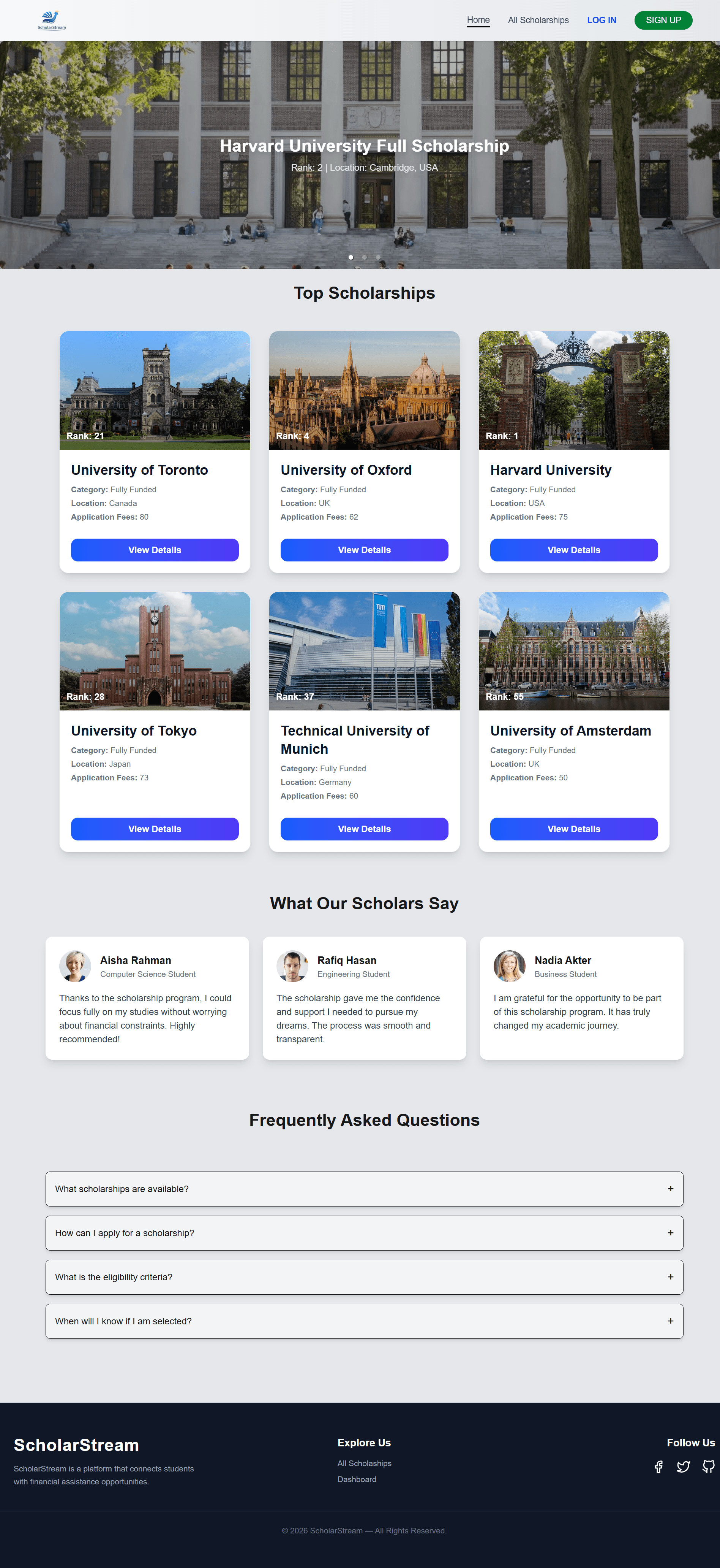ScholarStream – Global Scholarship Management Platform